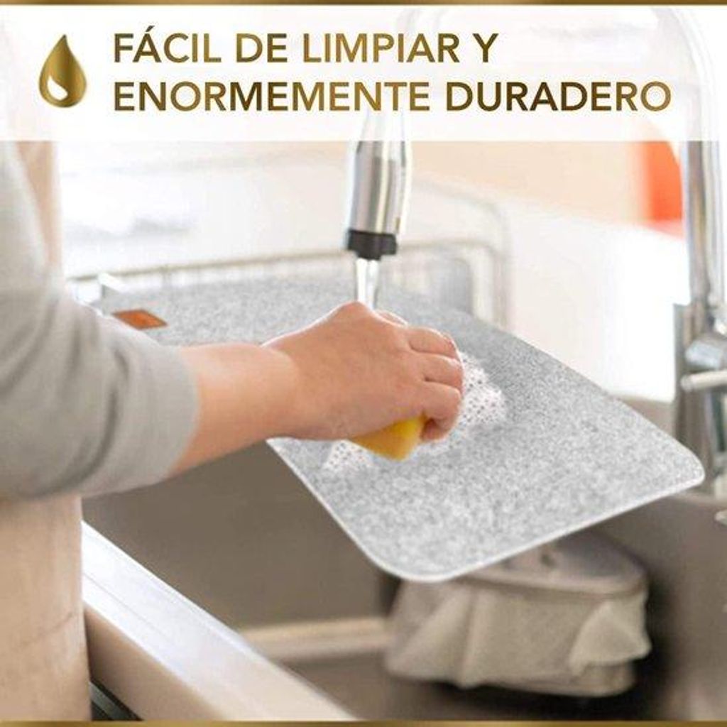 Geschirrspülbare Tischdecke aus Schafwolle inkl. Glasfußplatten - Set von 12 - Grau - 44 x 32 cm - Schafwollene Tischdecke mit Fußplatten