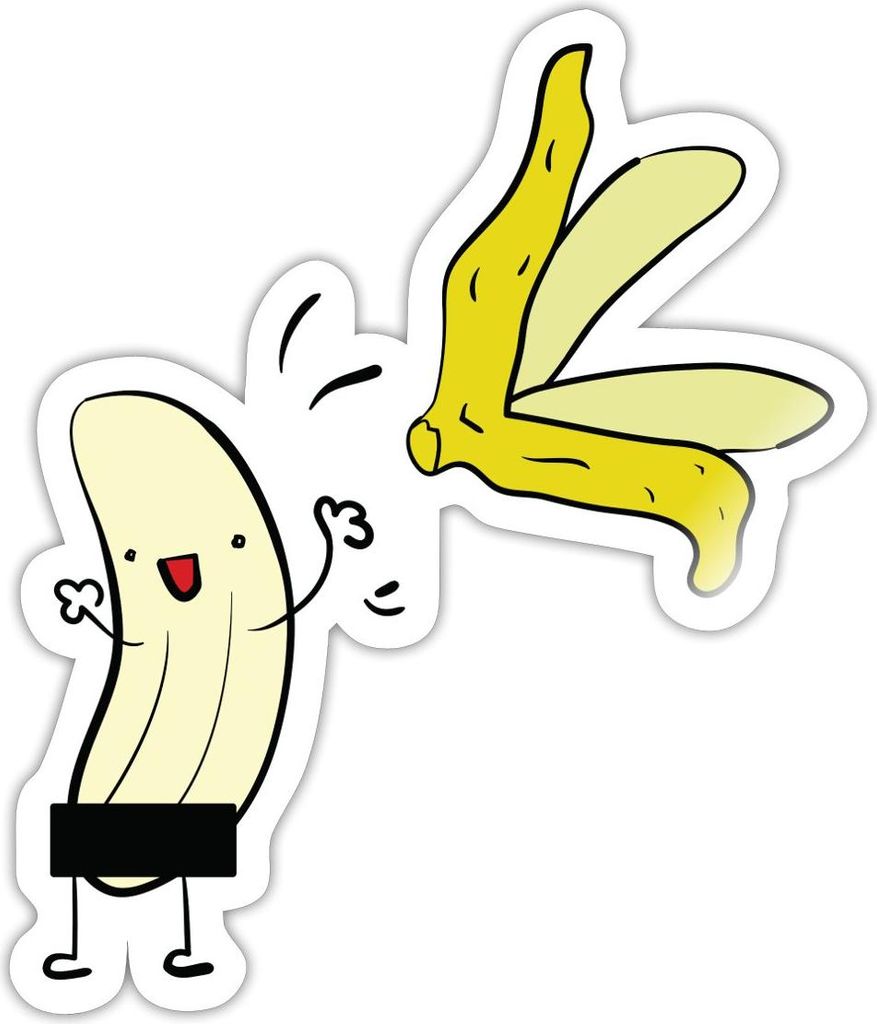 Spreadshirt Striptease Banane Zensurbalken Lustig Sticker Aufkleber, 10 x 10 cm, Weiß glänzend