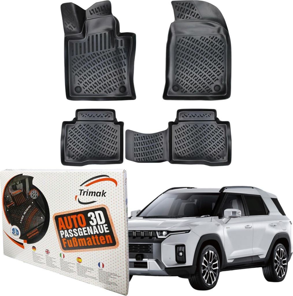 Trimak Autofußmatten kompatibel mit SsangYong Torres Auto Allwetter Gummimatten