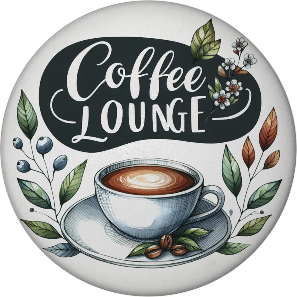 Coffee Lounge Magnet rund