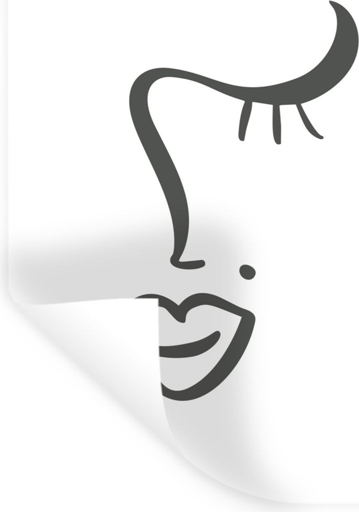 MuchoWow Wandtattoo Wandsticker Wandaufkleber Frau - Gesicht - Abstrakt 90x120 cm Selbstklebend und Repositionierbar - Faltenfrei