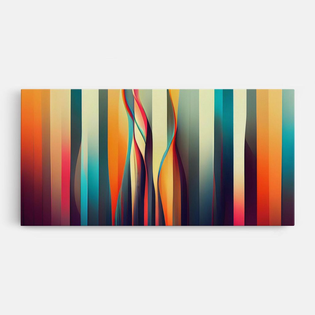 ARTHUB Leinwandbild 60x120 cm, Colorful Geometric Background | Wohnzimmerdekoration, Hängende Bilder, Wanddekoration, Heimdekoration, Abstrakte,...