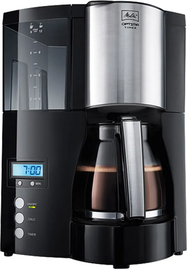 Machine à café Melitta Optima Timer noire - Réservoir amovible 1.25L