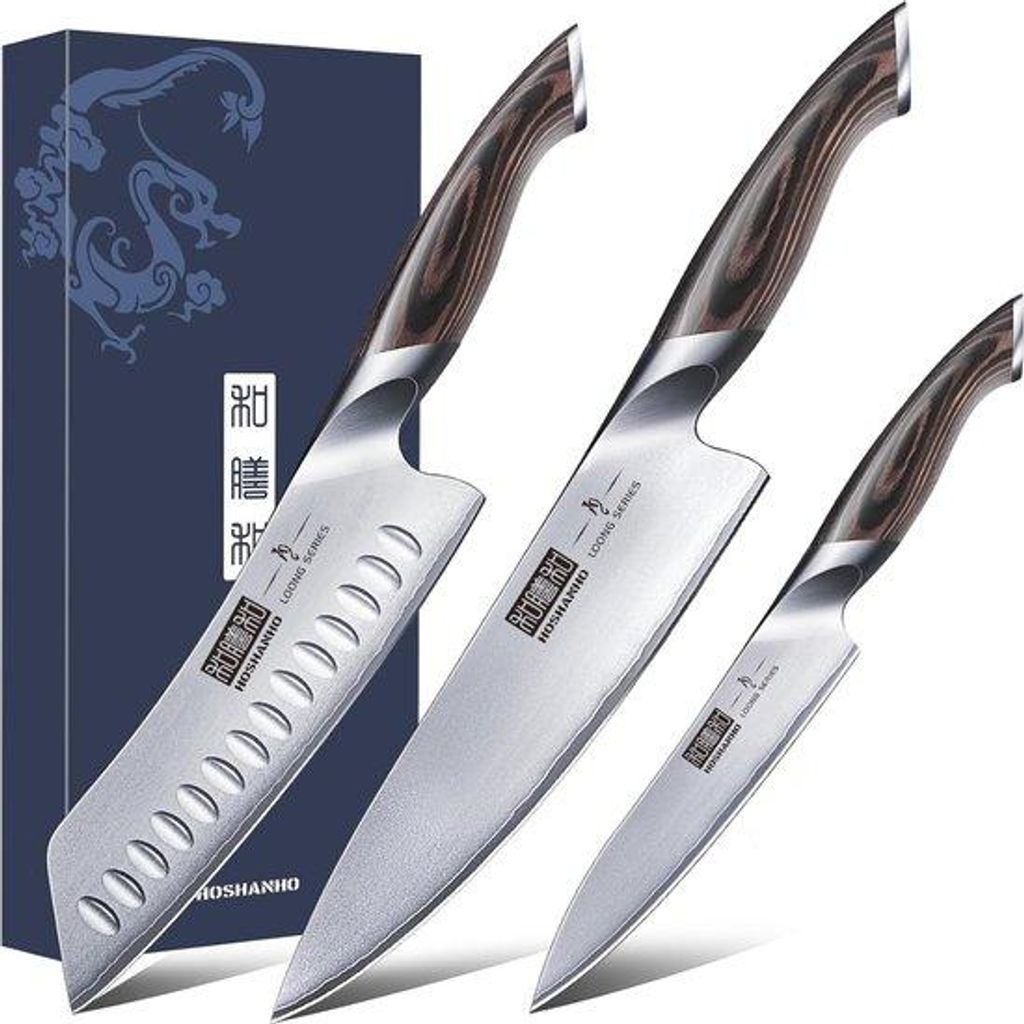 Kochmesser-Set aus Edelstahl - Japanische Kochmesser