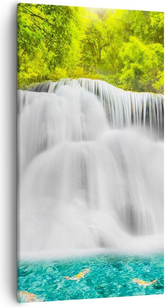 Bild auf Leinwand - Leinwandbild - Park natur landschaft - 55x100cm - Wand Bild - Wanddeko - Leinwanddruck - Bilder - Kunstdruck - Wanddekoration -...