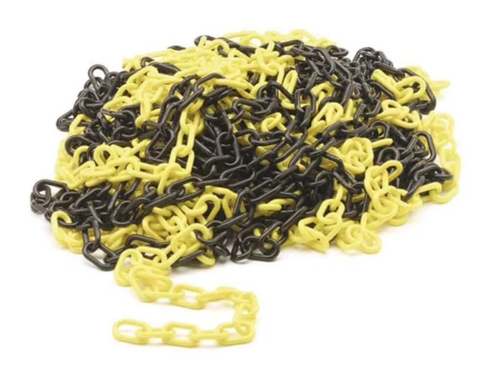 Chaîne Jaune/Noir de 25 Mètres en Polyéthylène Résistant aux Intempéries UV