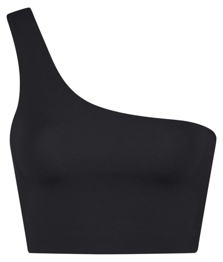 Girlfriend Collective - Sport-BH für Damen, Eine Schulter fre GT19781 (42 DE) (Schwarz)