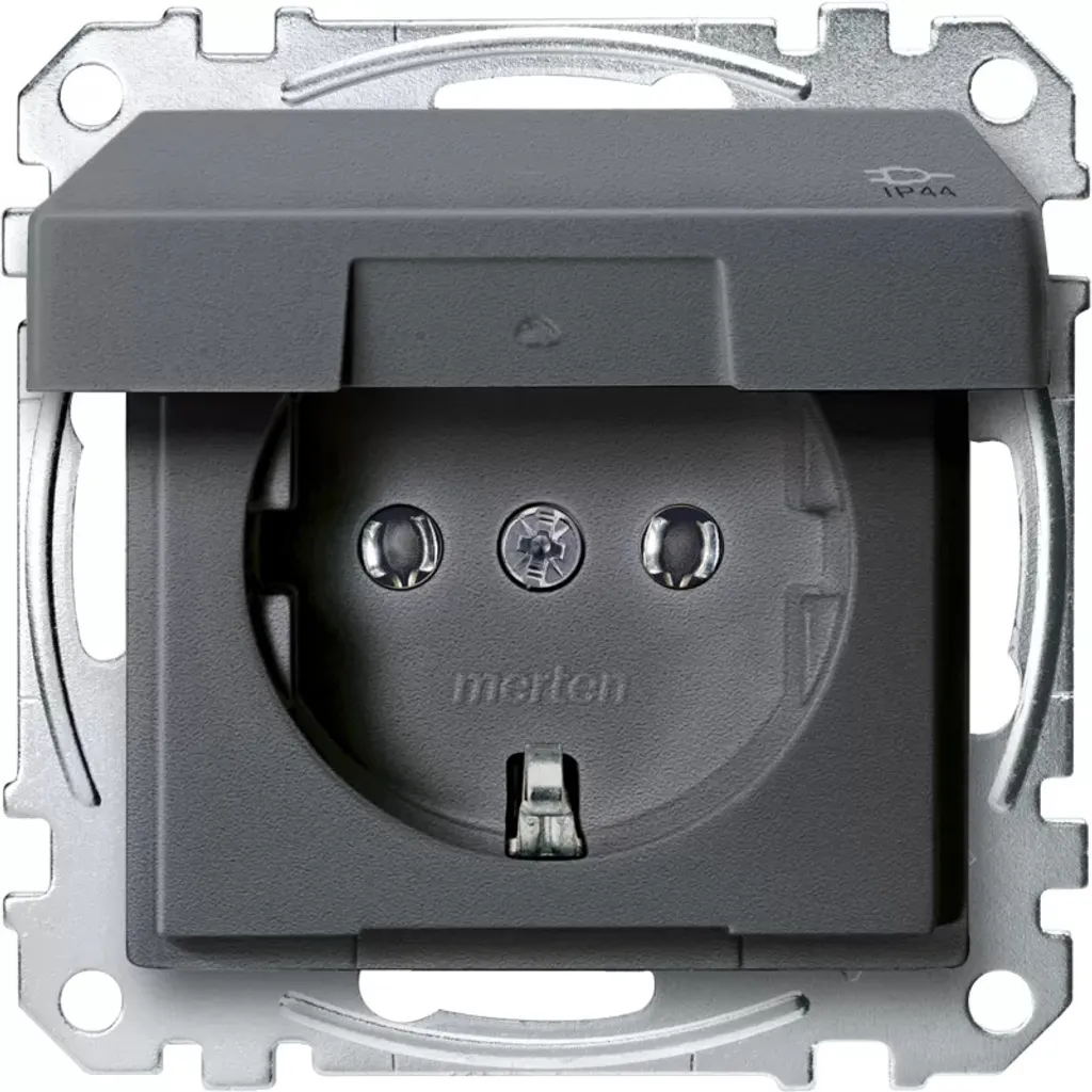 Prise Étanche IP44 pour Garage et Atelier Merten MEG2314-0414 Anthracite