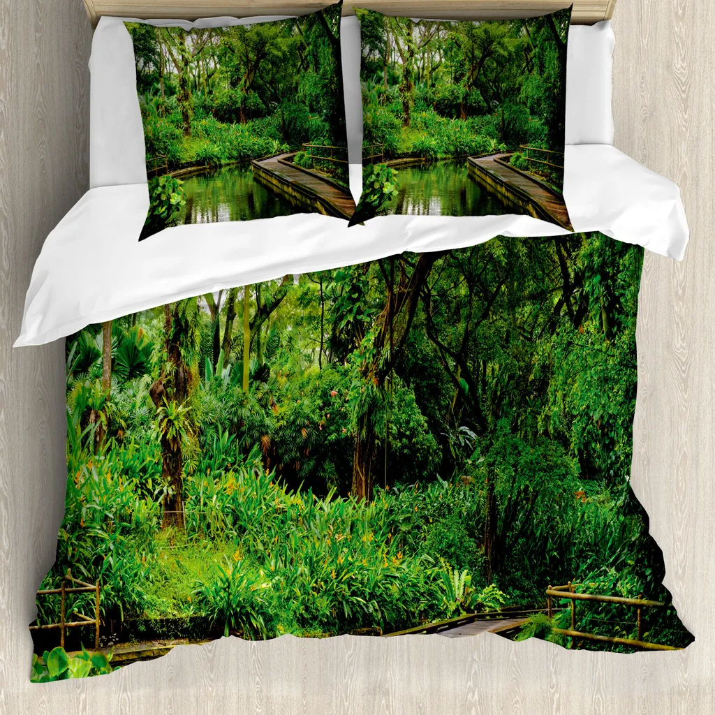 Arreda con la Natura: Set Copripiumino ABAKUHAUS Wild Forest 3D