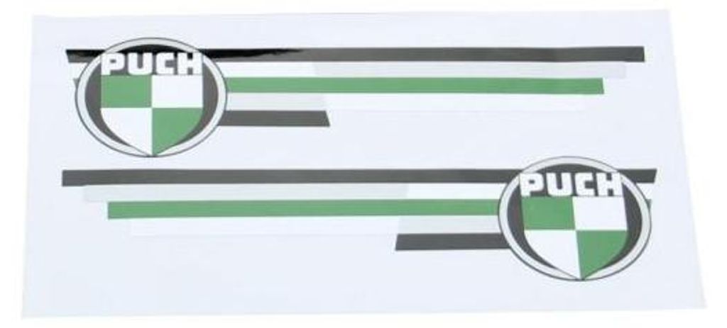 Sticker set voor tank, "Logo & Strepen", voor Puch VZ 50 Productafbeelding 