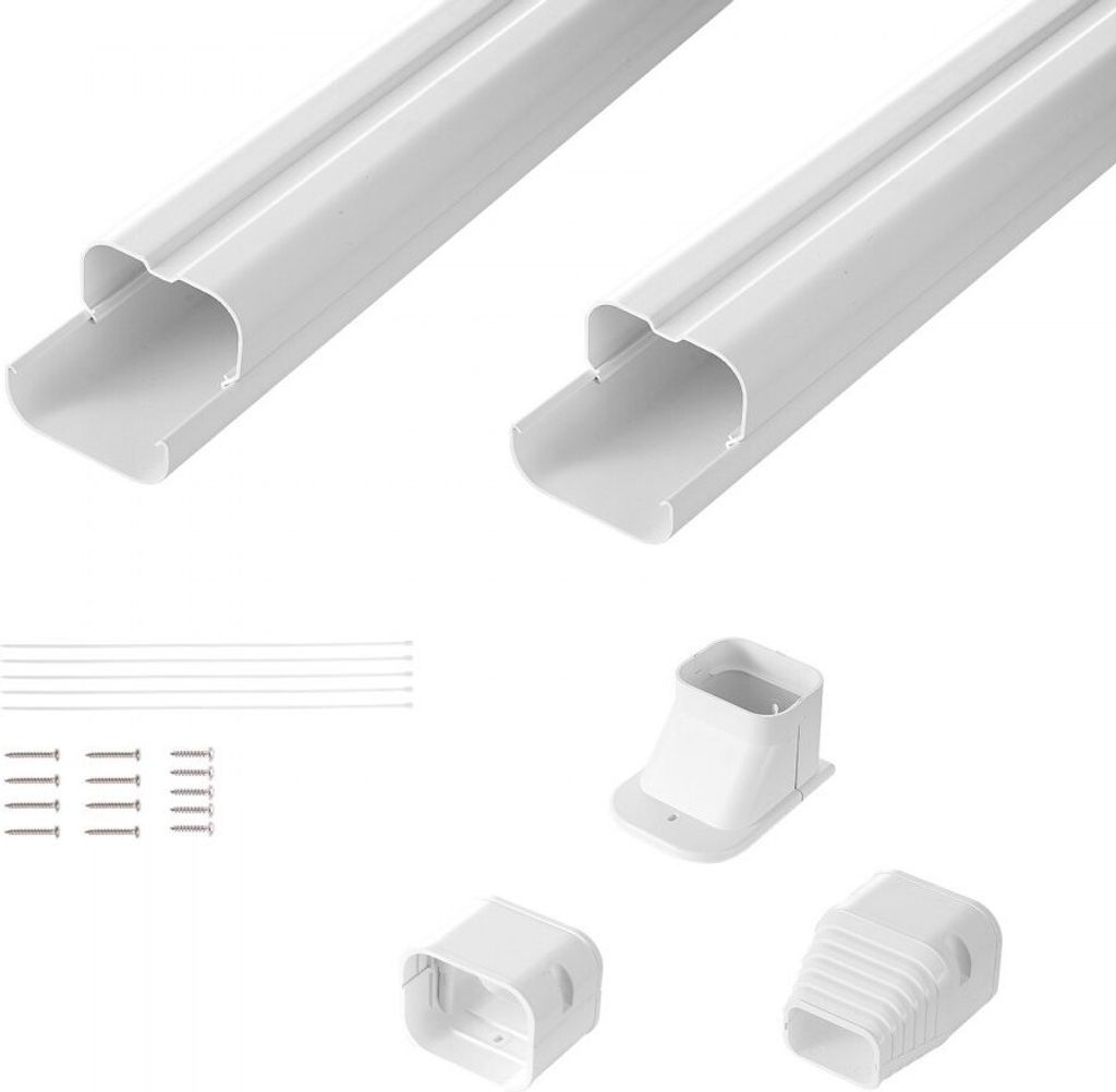 Mini-Split-Line-Set-Abdeckung - Dekorative PVC-Rohrleitungsabdeckung für Klimaanlage - 76,2 mm B x 2270 mm L - Weiß - Geeignet für Wärmepumpen ...
