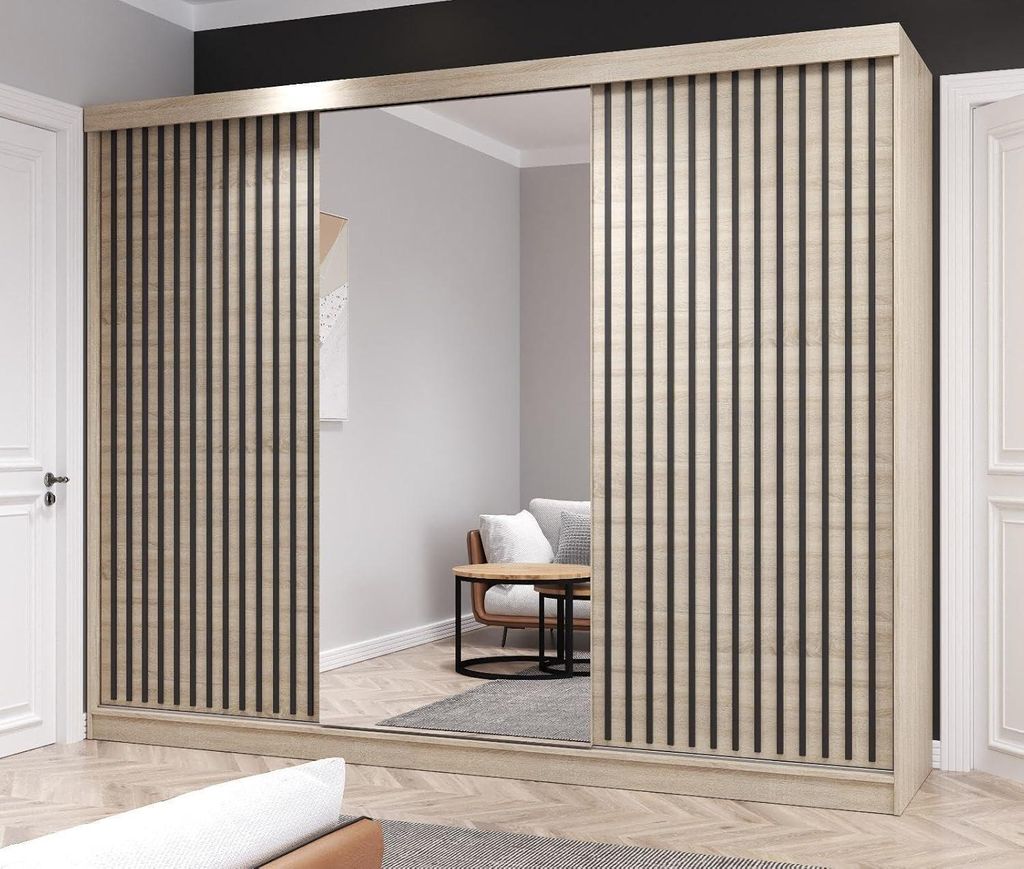 Krudox RAMIS Schiebetürenschrank mit Spiegel 250x216x62 cm, Produktbild 
