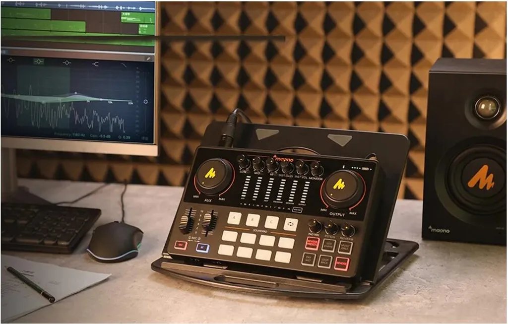 Maono AME2 Carte Son avec Effets Spéciaux et Bluetooth pour Podcast