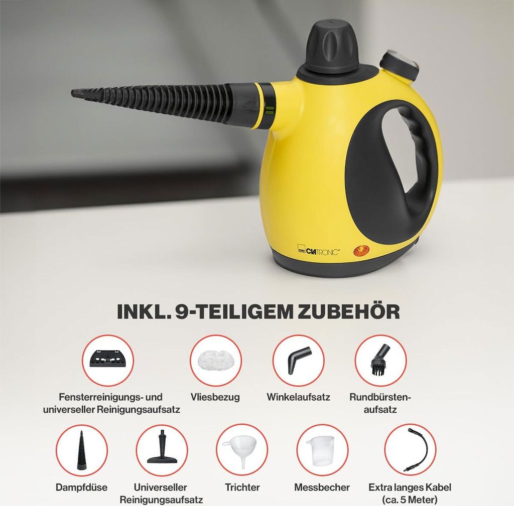 Odkurzacz parowy Clatronic® | do usuwania tłuszczu, brudu i Zdjęcie produktu 20