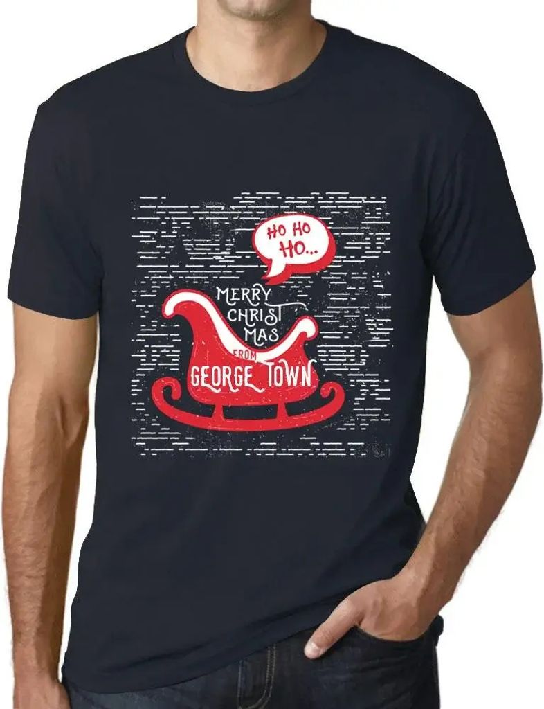 Herren Grafik T-Shirt Ho ho ho Frohe Weihnachten aus George Town – Ho Ho Ho Merry Christmas From George Town – Öko-Verantwortlich Vintage Jahr...