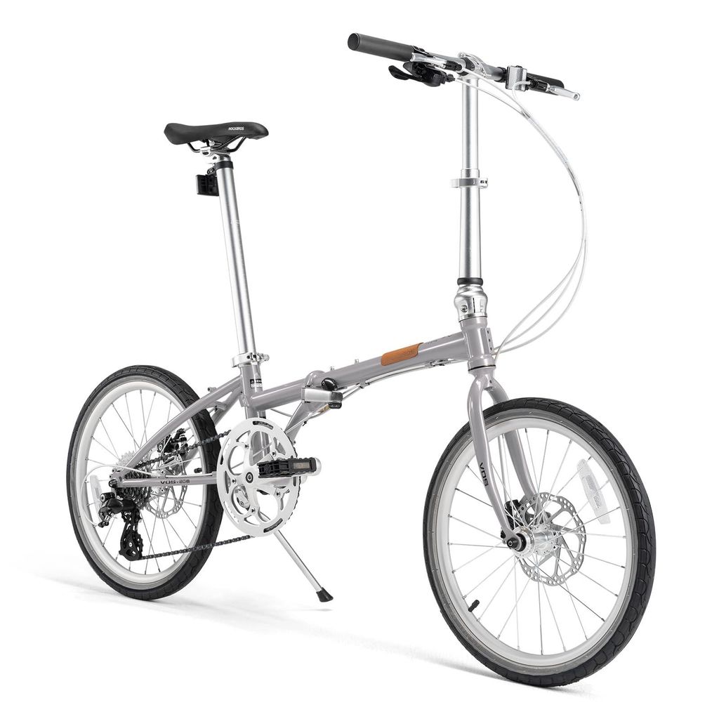 ROCKBROS VDS 20 Zoll Faltrad 8-Gang Altus Schaltung Klapprad, Komfort Faltfahrrad City Bike für Pendeln Silber