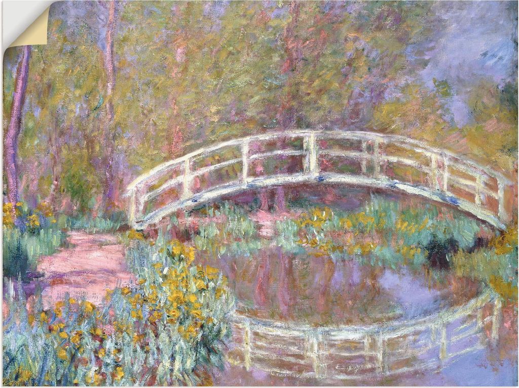 ARTland Wandbild, selbstklebend Brücke in Monets Garten Größe: 80x60 cm