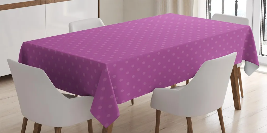Tovaglia ABAKUHAUS Antimacchia 140x240 cm | Viola Lilla Pois Retrò