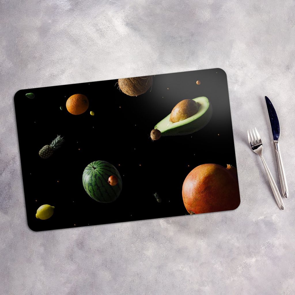 Tischset 6x45x30 cm + 6x10fi cm Platzset Tischmatte Platzmatte Untersetzer - Frucht des Planeten