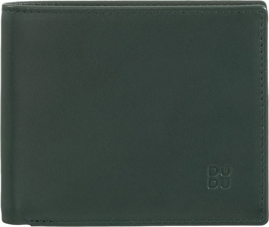 Petit Porte-monnaie Homme en Cuir Vert DUDU - Mini Portefeuille Souple