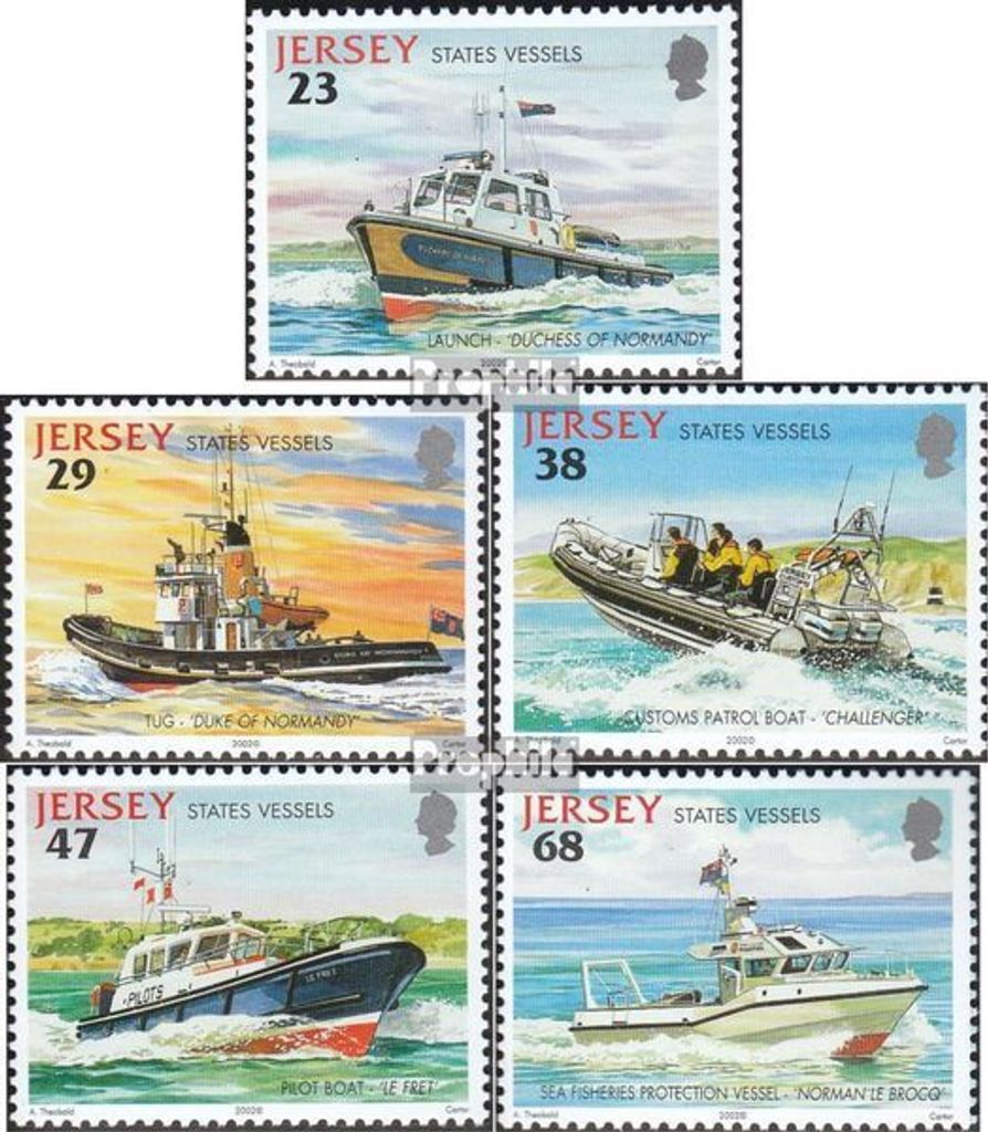 Briefmarken GB - Jersey 2002 Mi 1012-1016 (kompl.Ausg.) postfrisch Boote