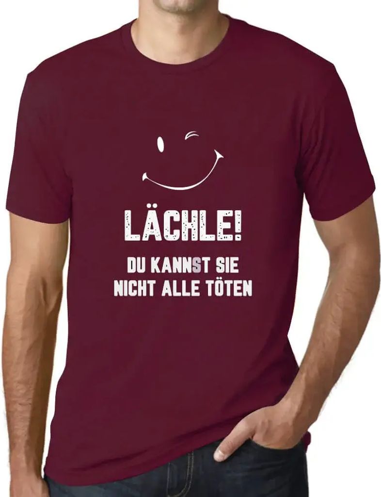 Herren Grafik T-Shirt Lächle Du Kannst Sie Nicht Alle Töten Öko-Verantwortlich Vintage Jahrgang Kurzarm Lustige Druck Geburtstag Geschenk Mann