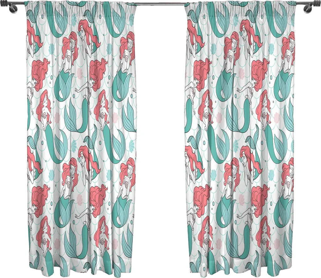 The Little Mermaid - Rideaux Imprimés Tout Autour TC534 Disney Coloré