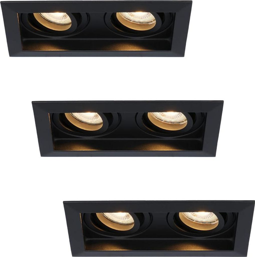 hoftronic LED Einbaustrahler Durham 8W 690lm 2700K GU10 Schwarz
