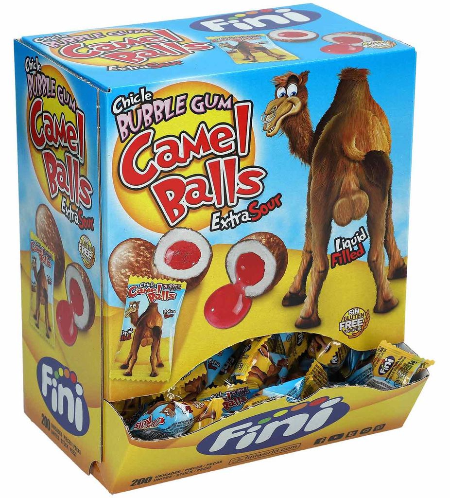 Fini Bubble Gum Camel Balls 200 kusů - extra kyselé a Obrázek produktu 