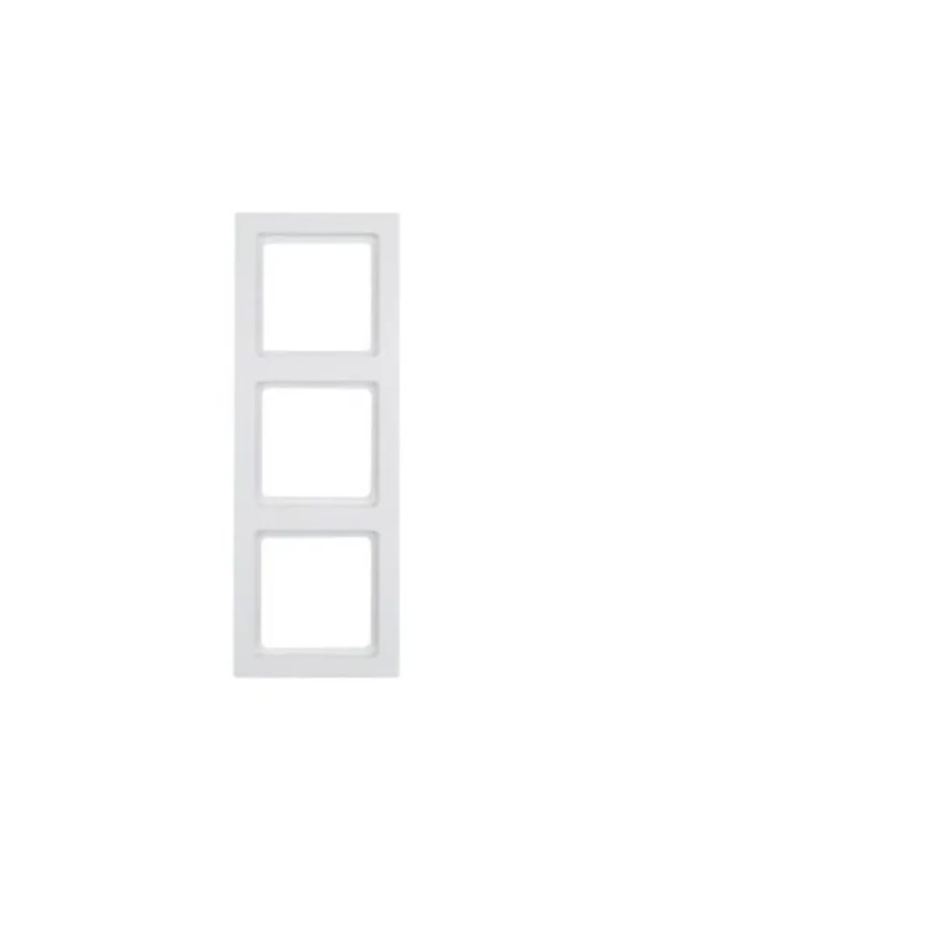 Cadre triple Berker Q.3 blanc polaire velours pour alignement parfait mur