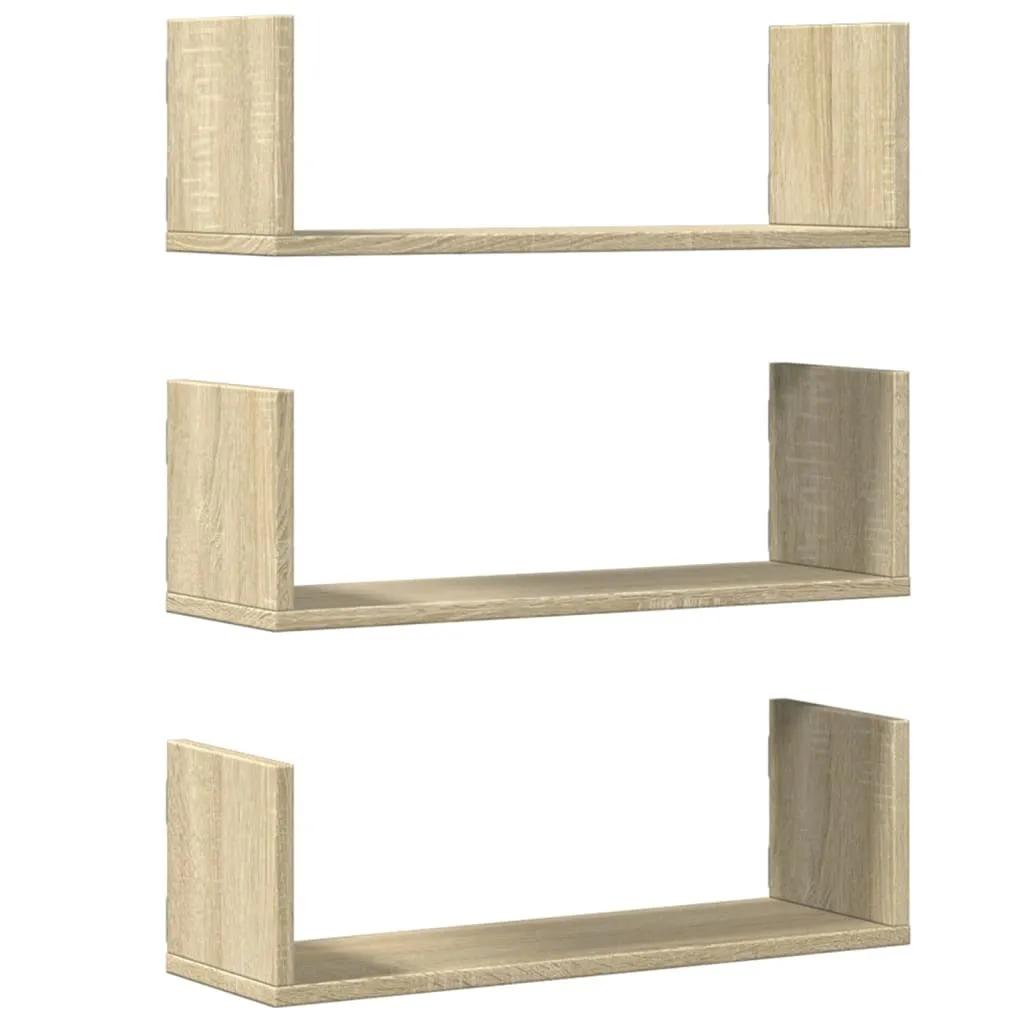 Offerta Set 3 Mensole Parete Rovere Sonoma 58x18 cm - Arredo Casa
