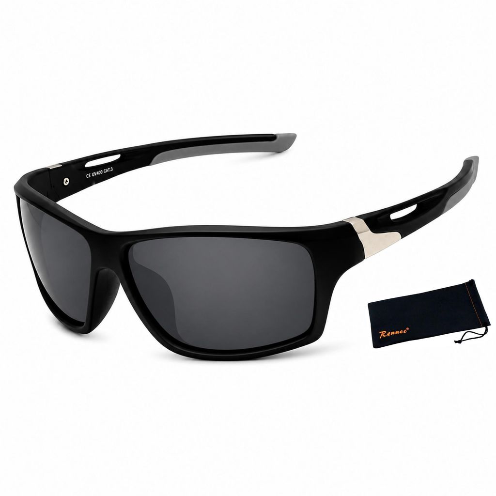 Sport Sonnenbrille Polarisiert Schwarz Getönt Leicht 27gr. Produktbild 