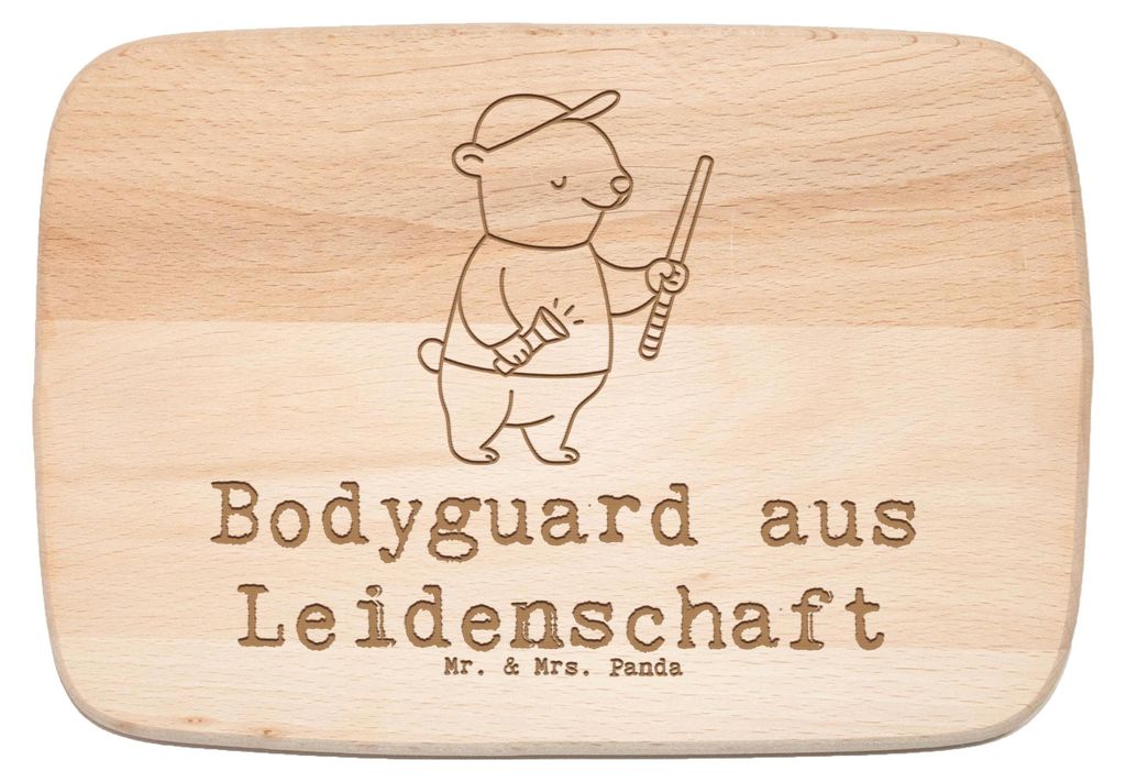 Mr. & Mrs. Panda Holz Schneidbrett Bodyguard Leidenschaft - Transparent - Geschenk, Holzbrett, Schneidebrett, vesperbrett, schneidebrettchen, Früh...