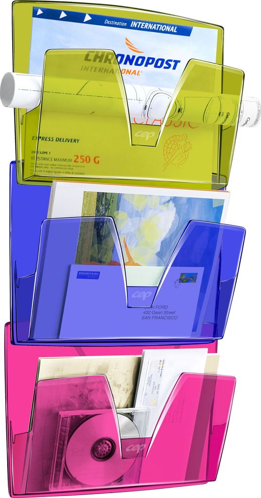 CEP Wandprospekthalter Happy 3er Set DIN A4 1-fach bunt