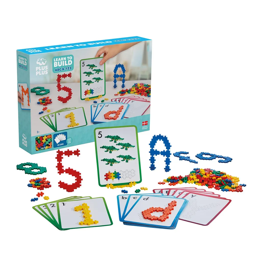 Jeu de Construction Éducatif Plus-Plus 600 Pièces Lettres et Chiffres