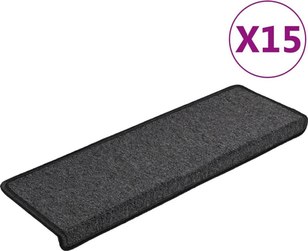 vidaXL Rohožky 15 kusů 65x21x4 cm Antracit Obdélníkový Obrázek produktu 