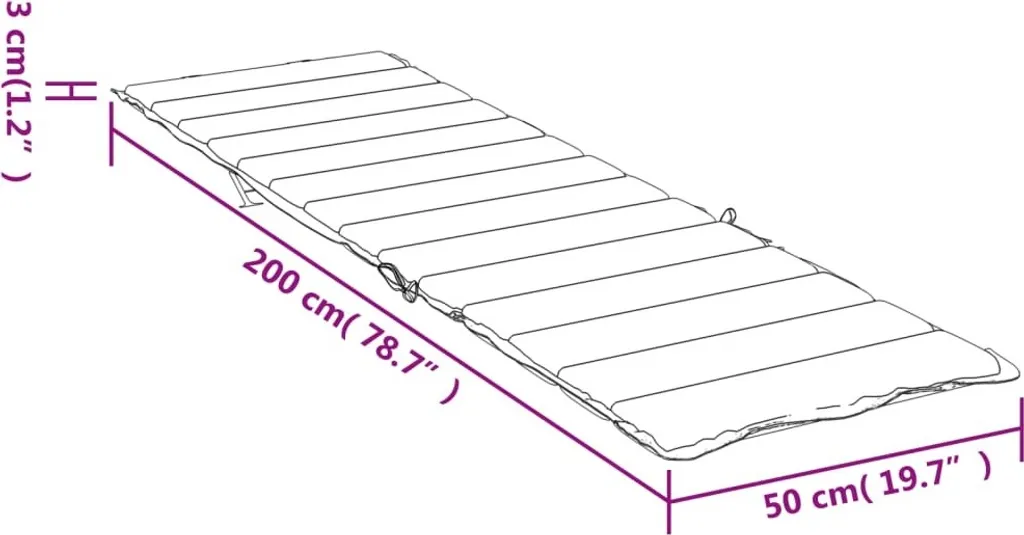 vidaXL Coprilettino Grigio 200x50x3 cm: Comfort Oxford per Esterni - 8
