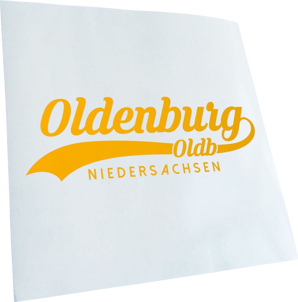 Kiwistar - Autoaufkleber - Oldenburg Niedersachsen - Gelb - 30x10cm - Aufkleber für Auto, Laptop, Fahrrad, LKW, Motorrad mehrfarbig JDM Decal Racing