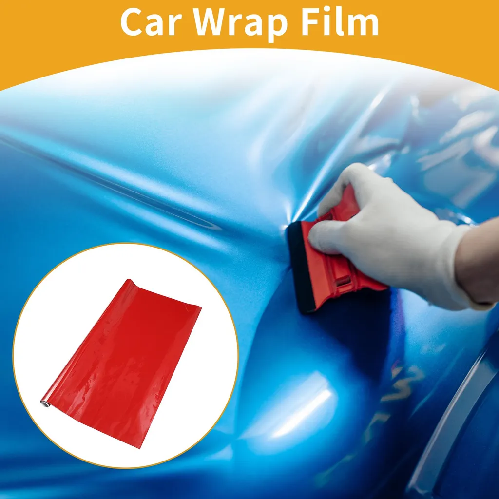 Film PVC Anti-Rayure Rouge pour Voiture - Protection Vinyle 122x152cm