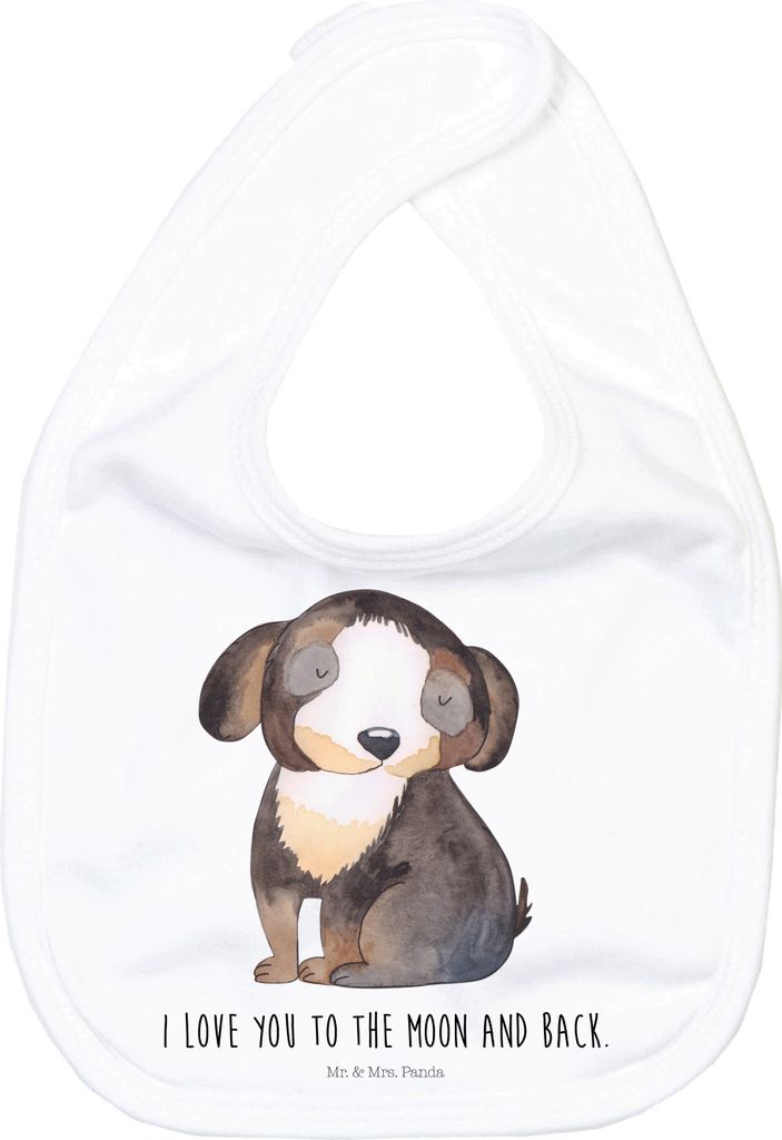 Mr. & Mrs. Panda Babylätzchen Hund Entspannen - Weiß - Geschenk, Lätzchen Für Babys, Liebe, Kinderlätzchen, Sabber, Schlabberlatz, Sprüche, S...