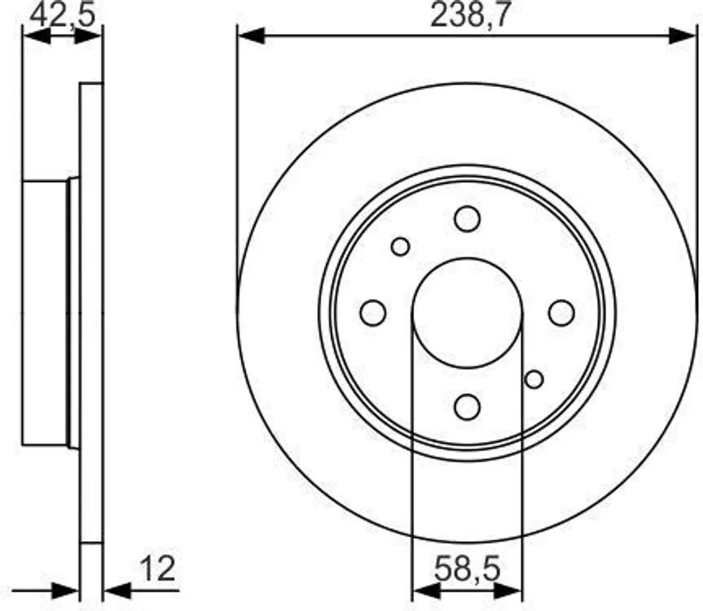 2 Disques de Frein BOSCH 0 986 479 R61 pour LADA NOVA et 110 (2110)