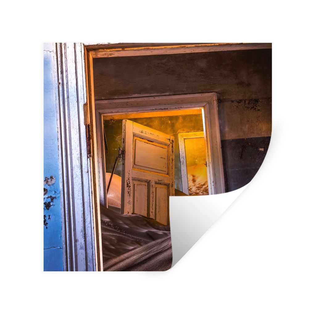 MuchoWow Wandtattoo Wandsticker Wandaufkleber Tür - Wüste - Sand - Architektur 50x50 cm Selbstklebend und Repositionierbar - Selbstklebend - Fo...