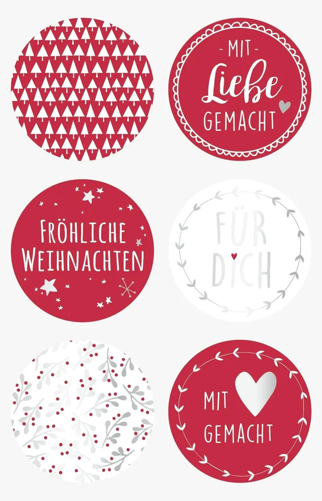 Stickers Noël Ronds 4 cm Heyda pour Décoration de Cadeaux et Cartes