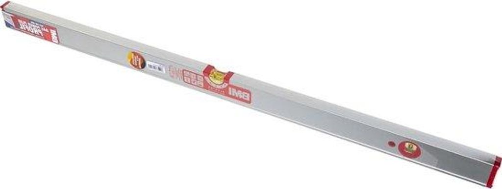 Aluminiumwasserwaage mit Vergrößerungslupe auf 100 Zentimeter mit exakter Präzision von 0,05 Millimeter pro Meter mit gummierten Enden.