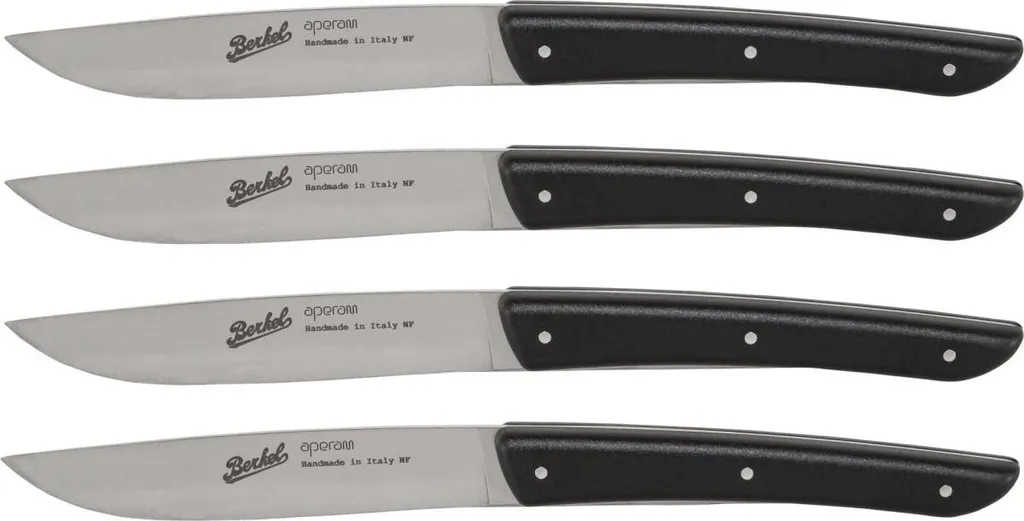 Set 4 Coltelli Bistecca Berkel Nero: Taglio Professionale Made in Italy