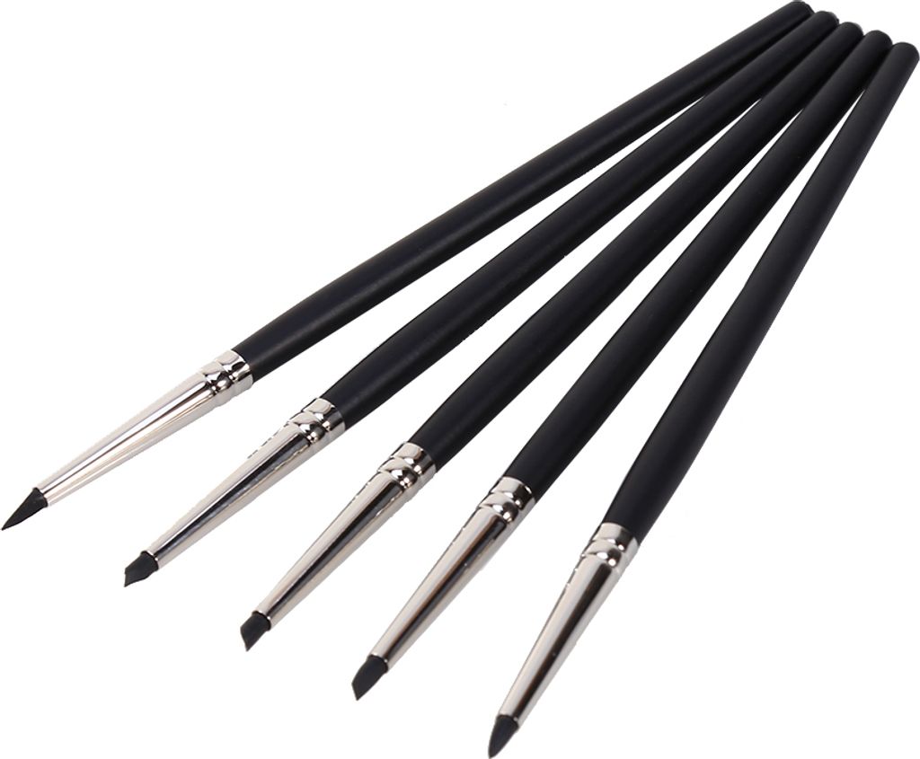 Modellierstifte Set, 5 Stück, 16.5cm, weiche Silikonspitze (0.3cm), für Modelliermasse & Kreativarbeiten