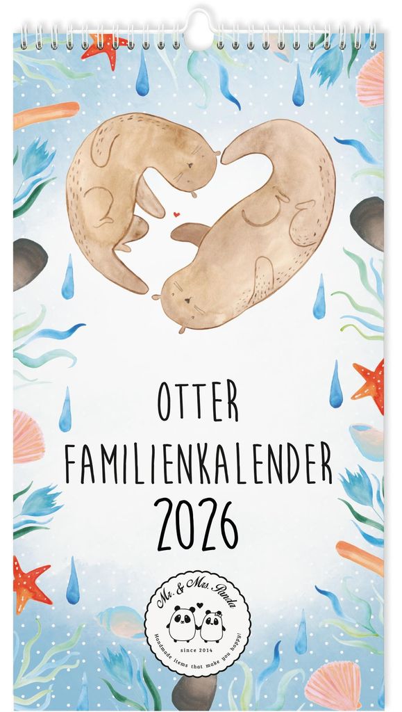 Mr. & Mrs. Panda Jahreskalender 2026 Otter Collection - Weiß - Geschenk, Wandplaner, Kunstkalender, Jahresplaner, Seeotter, Terminplaner, Planer