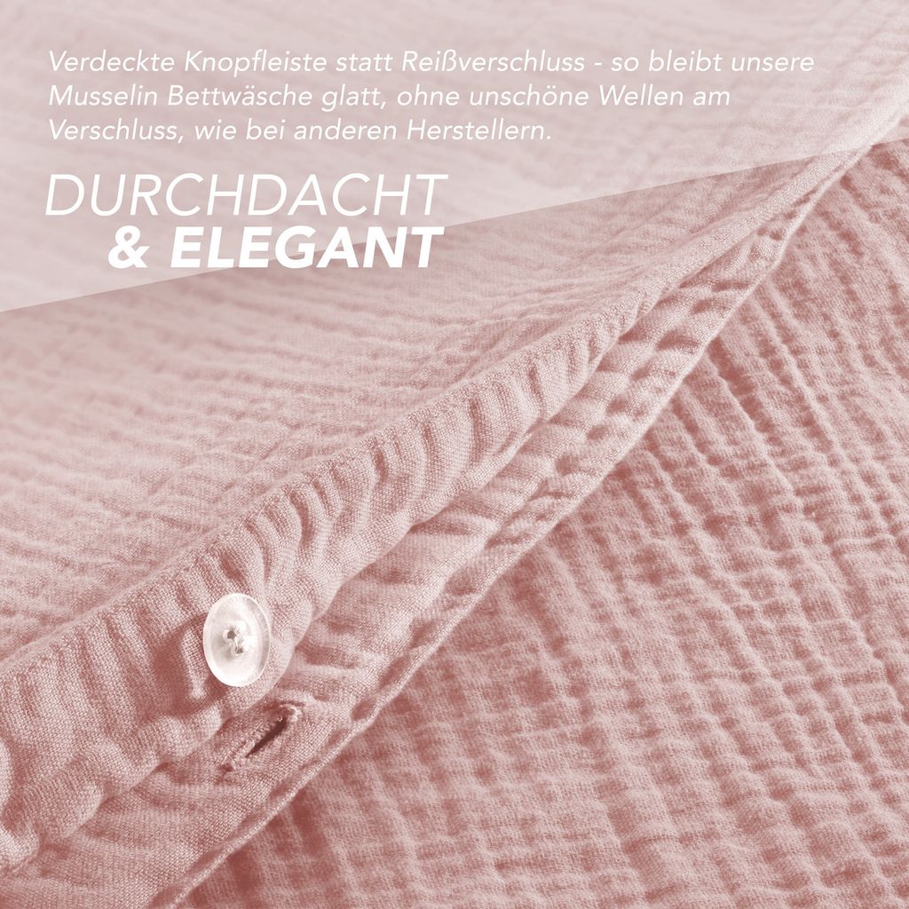 Pure Label Musselin Bettwäsche 135x200 cm mit einem Produktbild 4