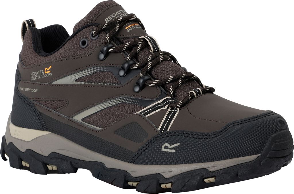 Regatta - Herren Wanderstiefel "Holcombe 3" RG11276 (39 EU) (Schwarzbraun/Goldbraun)
