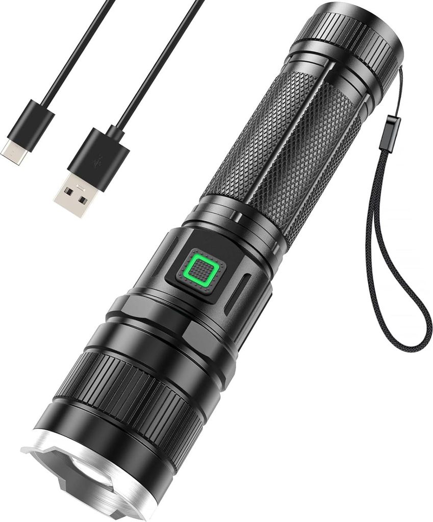OKWISH Taschenlampen Aufladbare,Outdoor Multifunktionslampe, Camping Laterne LED,Taschenlampe mit langer Akkulaufzeit,Robuste, langlebige Taschenlampe